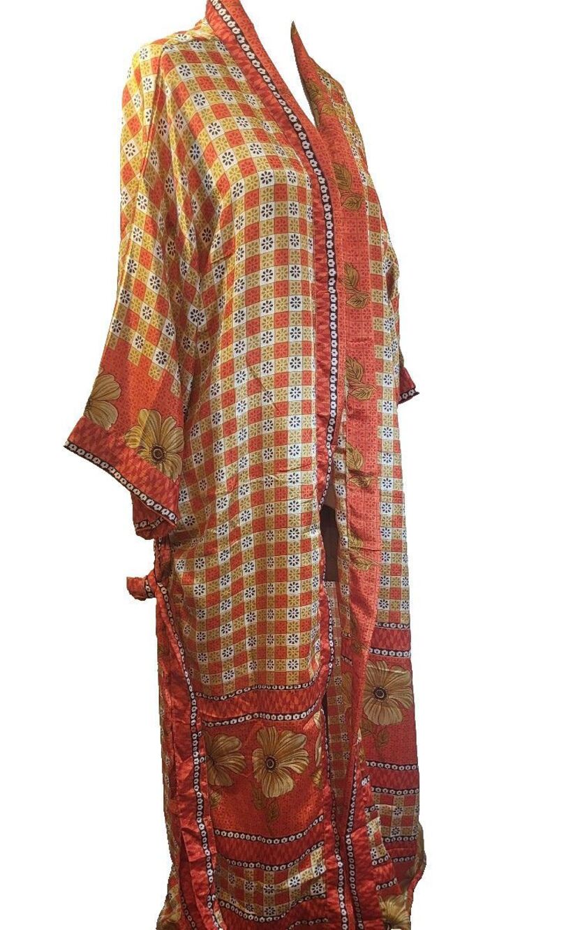 Gorgeous Silk Robe Made From Recycled Saris Kimono Style One Size